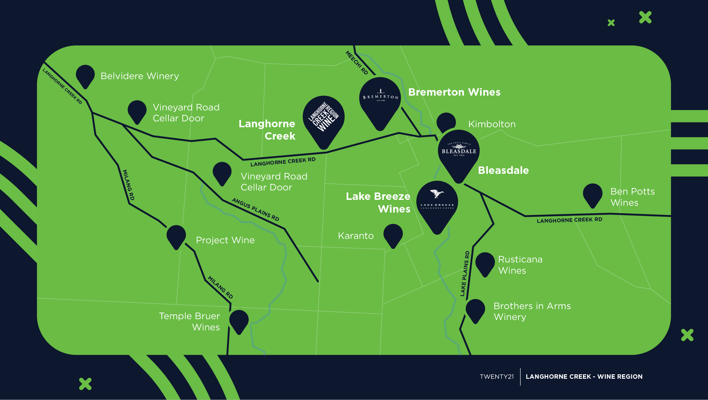 Langhorne Creek Wine region map