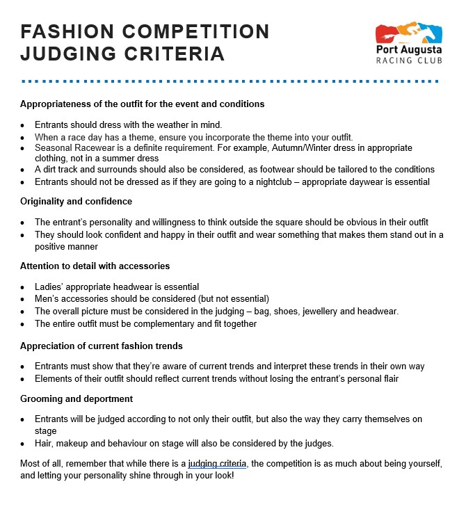 PARC FOTF Judging Criteria