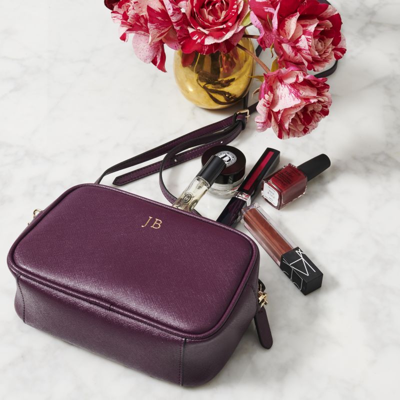 TDE Burgundy MiniCrossBodyBag flatlay